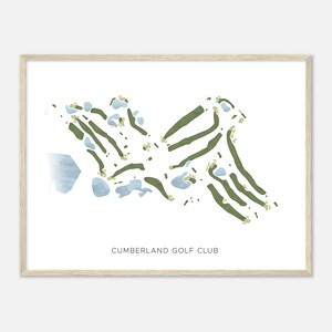Cumberland Golf Club, Wisconsin - Moderne Aquarell Landkarte | Golfer Geschenk, Golf Wandkunst, Golf Poster Druck, Platz Layout