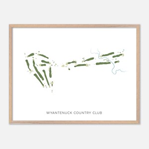 Wyantenuck Country Club a Great Barrington, Massachusetts - Mappa moderna ad acquerello / Regalo per golfisti, Arte murale per golf, Stampa poster per golf