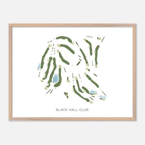 Black Hall Club in Old Lyme, Connecticut - Modern Watercolor Map | Golfer Gift, Golf Wall Art, Golf Poster Print, Course Layout