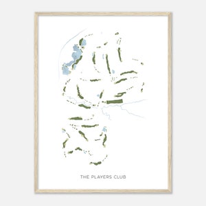 The Players Club, Nebraska - Modern Watercolor Map | Golfer Gift, Golf Wall Art, Golf Poster Print, Course Layout