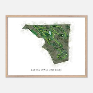 Dakota Dunes Golf Links in Whitecap, Canada: klassieke aquarelkaart | Golfcadeau, golfmuurkunst, golfposterprint, baanindeling