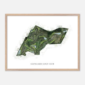 Glenlakes Golf Club à Foley, Alabama - Carte aquarelle classique | Cadeau golfeur, oeuvre d'art murale de golf, impression d'affiche de golf, aménagement du parcours