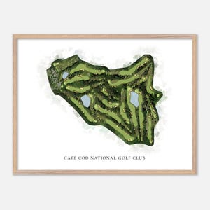 Cape Cod National Golf Club in Harwich, Massachusetts - Klassische Aquarell Karte | Golfer Geschenk, Golf Wandkunst, Golf Poster Druck