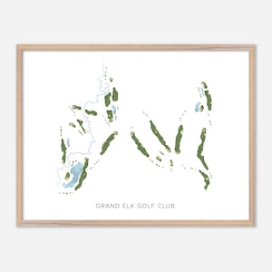 Grand Elk Golf Club in Granby, Colorado: moderne aquarelkaart | Golfcadeau, golfmuurkunst, golfposterprint, baanindeling