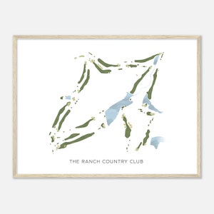 The Ranch Country Club, Colorado - Mappa acquerello moderna / Regalo per golfista, Arte da parete per il golf, Stampa poster di golf, Layout del campo