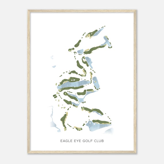 Eagle Eye Golf Club, Michigan - Modern Watercolor Map | Golfer