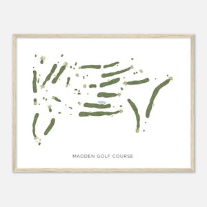 Madden Golf Course, Ohio - Modern Watercolor Map | Golfer Gift, Golf Wall Art, Golf Poster Print, Course Layout