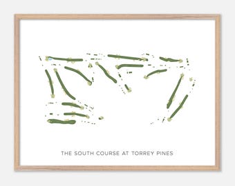 The South Course At Torrey Pines in La Jolla, California - Modern Watercolor Map | Golfer Gift, Golf Wall Art, Golf Poster Print