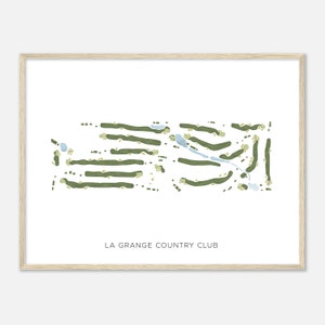 La Grange Country Club, Illinois - Mappa acquerello moderna / Regalo per golfista, Arte da parete per il golf, Stampa poster di golf, Layout del campo