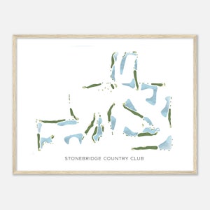 Stonebridge Country Club, Florida - Modern Watercolor Map | Golfer Gift, Golf Wall Art, Golf Poster Print, Course Layout