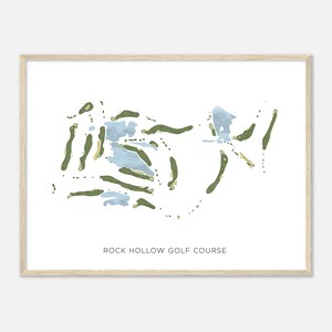 Rock Hohler Golf Platz, Indiana - Moderne Aquarell Landkarte | Golfer Geschenk, Golf Wandkunst, Golf Poster Druck, Platz Layout