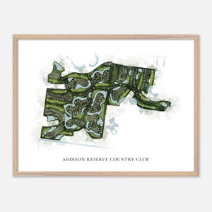 Addison Reserve Country Club in Delray Beach, Florida: klassieke aquarelkaart | Golfcadeau, golfmuurkunst, golfposterprint