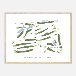 Cedar Crest Golf Club, Washington - Moderne Aquarell Landkarte | Golfer Geschenk, Golf Wandkunst, Golf Poster Druck, Platz Layout