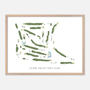 Glade Valley Golf Club in Walkersville, Maryland: moderne aquarelkaart | Golfcadeau, golfmuurkunst, golfposterprint, baanindeling