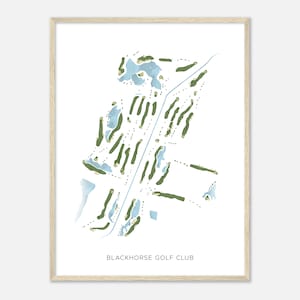 BlackHorse Golf Club, Texas - Modern Watercolor Map | Golfer Gift, Golf Wall Art, Golf Poster Print, Course Layout