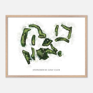 Stonehouse Golf Club in Toano, Virginia - Classic Watercolor Map | Golfer Gift, Golf Wall Art, Golf Poster Print, Course Layout