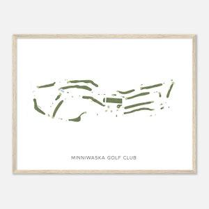 Minniwaska Golf Club, Minnesota - Modern Watercolor Map | Golfer Gift, Golf Wall Art, Golf Poster Print, Course Layout