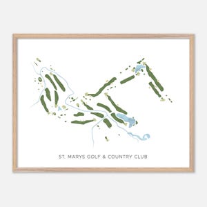 St. Marys Golf & Country Club a Saint Marys, Canada - Mappa moderna ad acquerello / Regalo per golfisti, Arte murale da golf, Stampa poster da golf