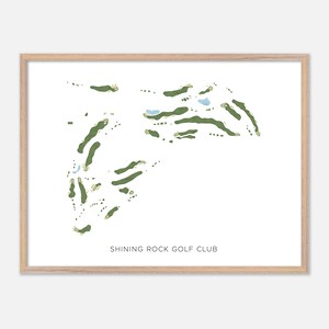 Club de golf de Shining Rock à Northbridge, Massachusetts - Carte aquarelle moderne | Cadeau golfeur, oeuvre d'art murale de golf, impression d'affiche de golf, aménagement du parcours