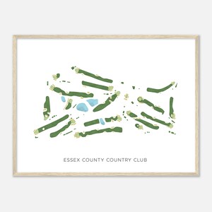 Essex County Country Club, New Jersey - Mappa acquerello moderna / Regalo per golfista, Arte da parete per golf, Stampa poster di golf, Layout del campo
