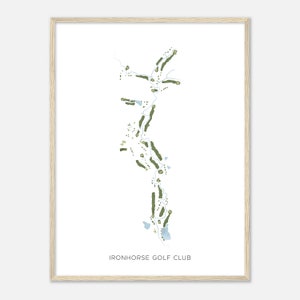 Ironhorse Golf Club, Kansas - Modern Watercolor Map | Golfer Gift, Golf Wall Art, Golf Poster Print, Course Layout