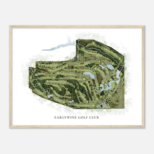 Earlywine Golf Club, Oklahoma - Classic Watercolor Map | Golfer Gift, Golf Wall Art, Golf Poster Print, Course Layout