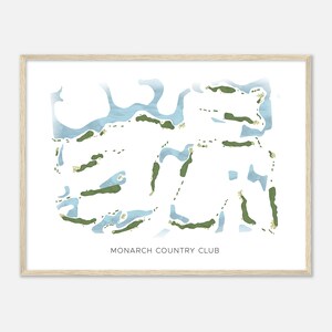 Monarch Country Club, Florida - Modern Watercolor Map | Golfer Gift, Golf Wall Art, Golf Poster Print, Course Layout