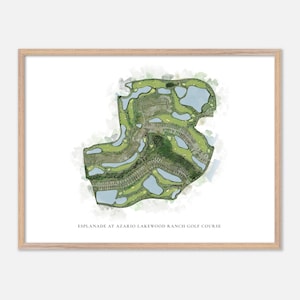 Esplanade am Azario Lakewood Ranch Golf Platz in Lakewood Ranch, Florida - Klassische Aquarell Karte | Golfspieler Geschenk, Golf Wandkunst