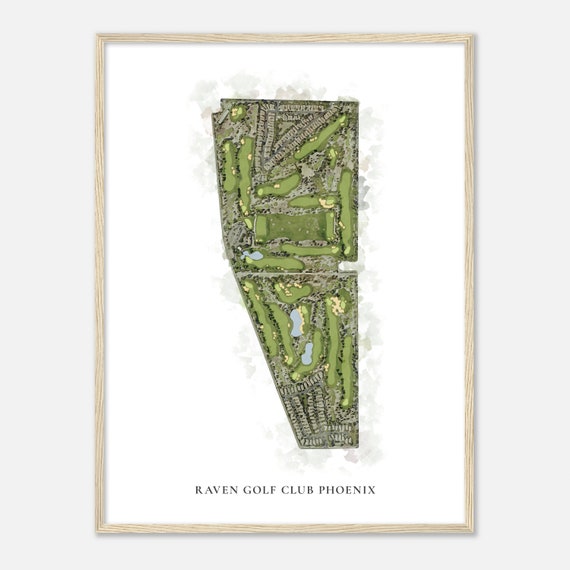Raven Golf Club Phoenix, Arizona - Classic Watercolor Map | Golfer