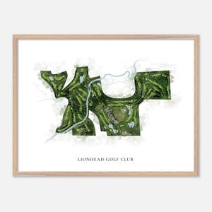Lionhead Golf Club in , Kanada - Klassische Aquarell-Landkarte | Golfer Geschenk, Golf Wandkunst, Golf Poster Druck, Platz Layout