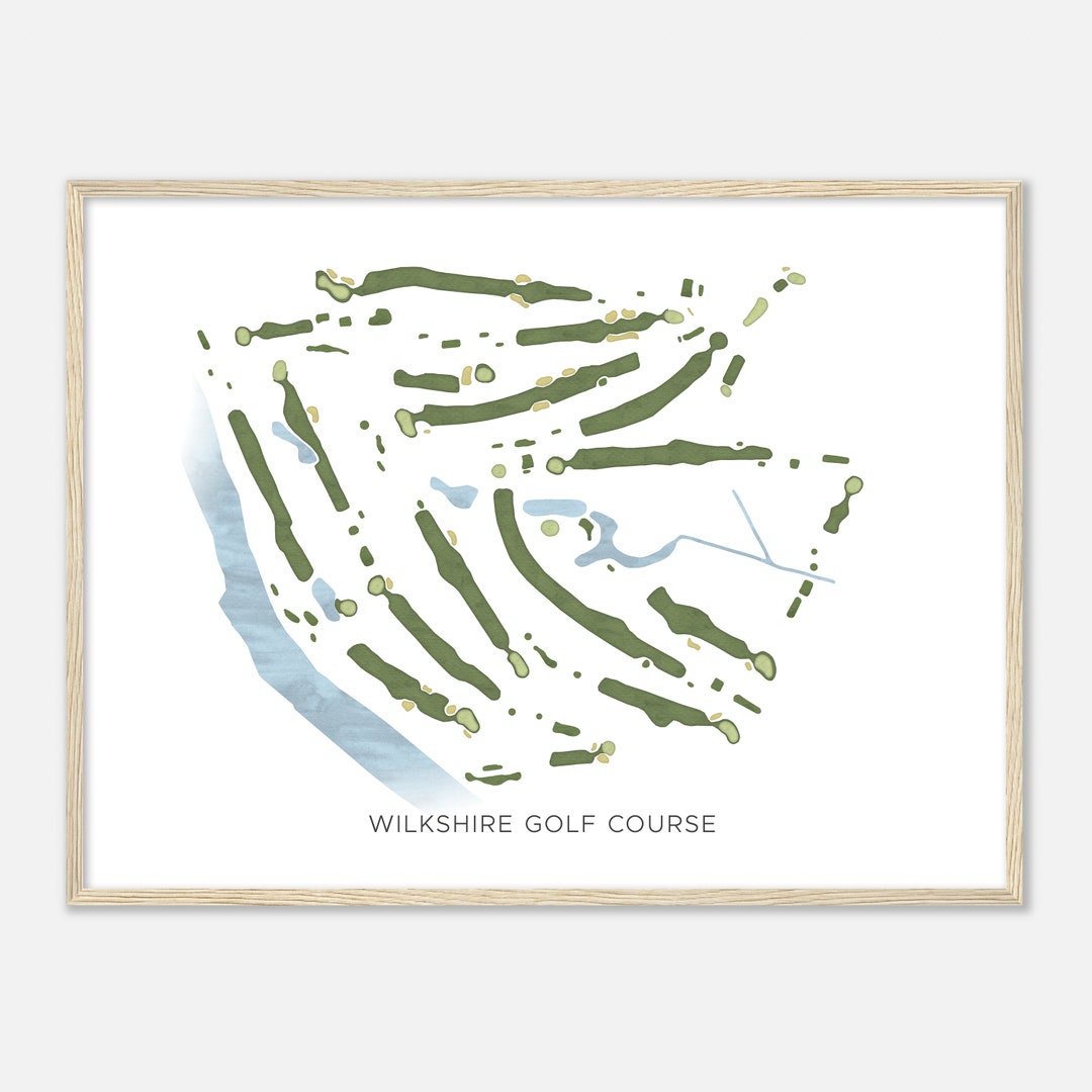Wilkshire Golf Course, Ohio - Modern Watercolor Map Golfer Gift, Golf
