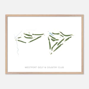 Westport Golf & Country Club in Westport, New York - Moderne Aquarell Landkarte | Golfer Geschenk, Golf Wandkunst, Golf Poster Druck