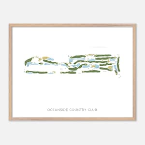 Oceanside Country Club in Ormond Beach, Florida: moderne aquarelkaart | Golfcadeau, golfmuurkunst, golfposterprint, baanindeling