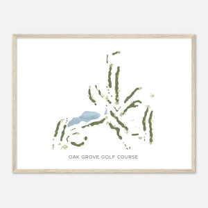 Oak Grove Golf Course, Illinois - Modern Watercolor Map | Golfer Gift, Golf Wall Art, Golf Poster Print, Course Layout