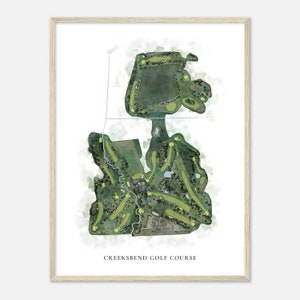 Creeksbend Golf Course, Minnesota - Classic Watercolor Map | Golfer Gift, Golf Wall Art, Golf Poster Print, Course Layout