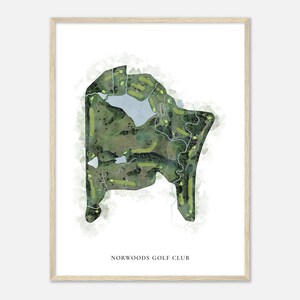 Norwoods Golf Club, Missouri - Classic Watercolor Map | Golfer Gift, Golf Wall Art, Golf Poster Print, Course Layout
