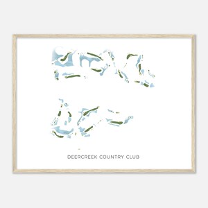 Deercreek Country Club, Florida - Modern Watercolor Map | Golfer Gift, Golf Wall Art, Golf Poster Print, Course Layout