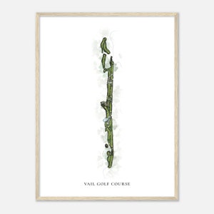 Vail Golf Course, Colorado - Klassieke aquarelkaart | Golfer cadeau, golf kunst aan de muur, golf poster print, baanindeling