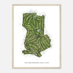 De Broadmoor Golf Club, Colorado - Klassieke aquarelkaart | Golfer cadeau, golf kunst aan de muur, golf poster print, baanindeling