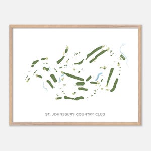 St. Johnsbury Country Club a Saint Johnsbury, Vermont - Mappa moderna ad acquerello / Regalo per golfisti, Arte murale da golf, Stampa poster da golf