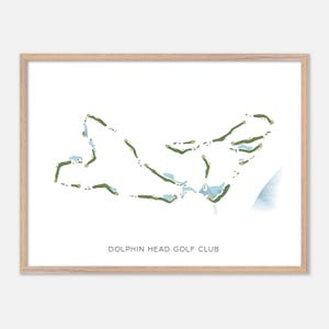 Dolphin Head Golf Club à Hilton Head Island, Caroline du Sud - Carte aquarelle moderne | Cadeau de golfeur, oeuvre d'art murale de golf, impression d'affiche de golf