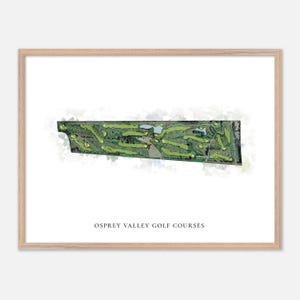 Osprey Valley-golfbanen in, Canada: klassieke aquarelkaart | Golfcadeau, golfmuurkunst, golfposterprint, baanindeling