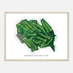 Kirkbrae Country Club, Rhode Island - Klassische Aquarell Karte | Golfer Geschenk, Golf Wandkunst, Golf Poster Druck, Platz Layout