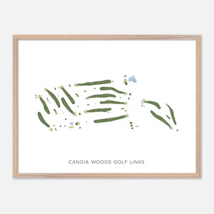 Candia Woods Golf Links in Candia, New Hampshire: moderne aquarelkaart | Golfcadeau, golfmuurkunst, golfposterprint, baanindeling