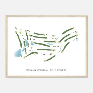McCann Memorial Golf Course, New York - Moderne aquarelkaart | Golfer cadeau, golf kunst aan de muur, golf poster print, baanindeling
