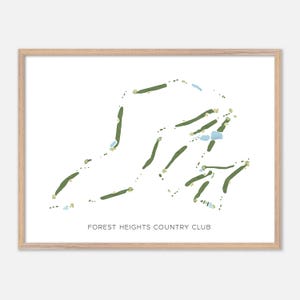 Forest Höhen Country Club in Statenboro, Georgia - Moderne Aquarell Landkarte | Golfer Geschenk, Golf Wandkunst, Golf Poster Druck