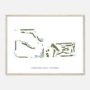 Lemoore Golf Course, California - Modern Watercolor Map | Golfer Gift, Golf Wall Art, Golf Poster Print, Course Layout