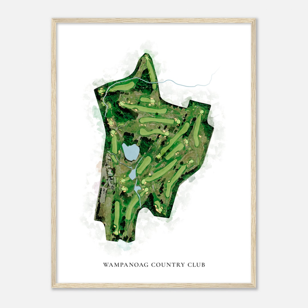 Wampanoag Country Club, Connecticut - Classic Watercolor Map | Golfer ...