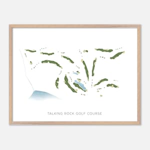 Parcours de golf Talking Rock à , Canada - Carte aquarelle moderne | Cadeau golfeur, oeuvre d'art murale de golf, impression d'affiche de golf, aménagement du parcours