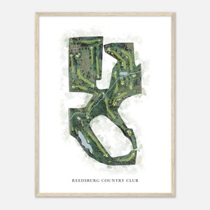 Reedsburg Country Club, Wisconsin - Classic Watercolor Map | Golfer Gift, Golf Wall Art, Golf Poster Print, Course Layout